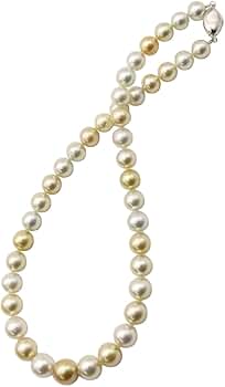 644テリ9.5 白蝶真珠　南洋真珠　シルバー　本真珠　パールネックレス 8.5～12.1 ミリ 南洋白蝶真珠 ネックレス